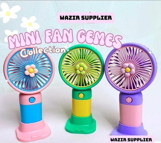 Mini Rechargeable Handheld Fan with Phone Holder – Portable USB Cooling Fan for Home, Office, Travel & Outdoor Use