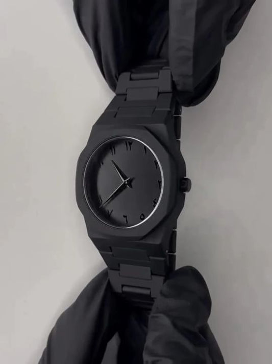 Arabic Aura Classic Watch Black Dial All Black Edition