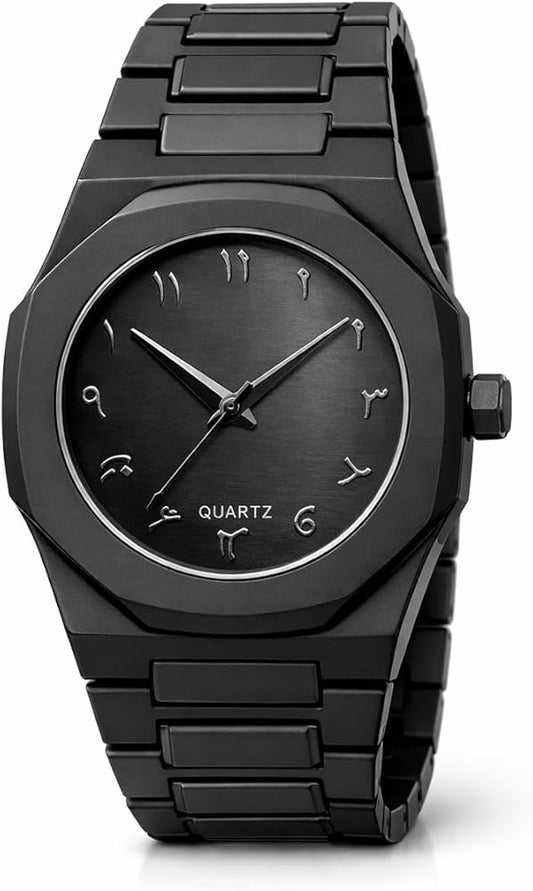 Arabic Aura Classic Watch Black Dial All Black Edition