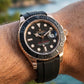 Rolex Yacht Style, Black Dial, Silicone Strap, Waterproof – Men’s Luxury Diver Watch