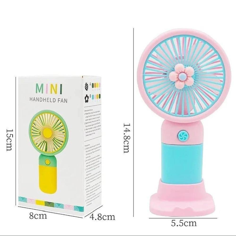 Mini Rechargeable Handheld Fan with Phone Holder – Portable USB Cooling Fan for Home, Office, Travel & Outdoor Use