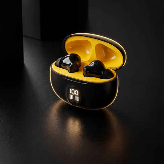 TWS Wireless Earbuds with LED Display – ENC Noise Cancellation, HiFi Stereo